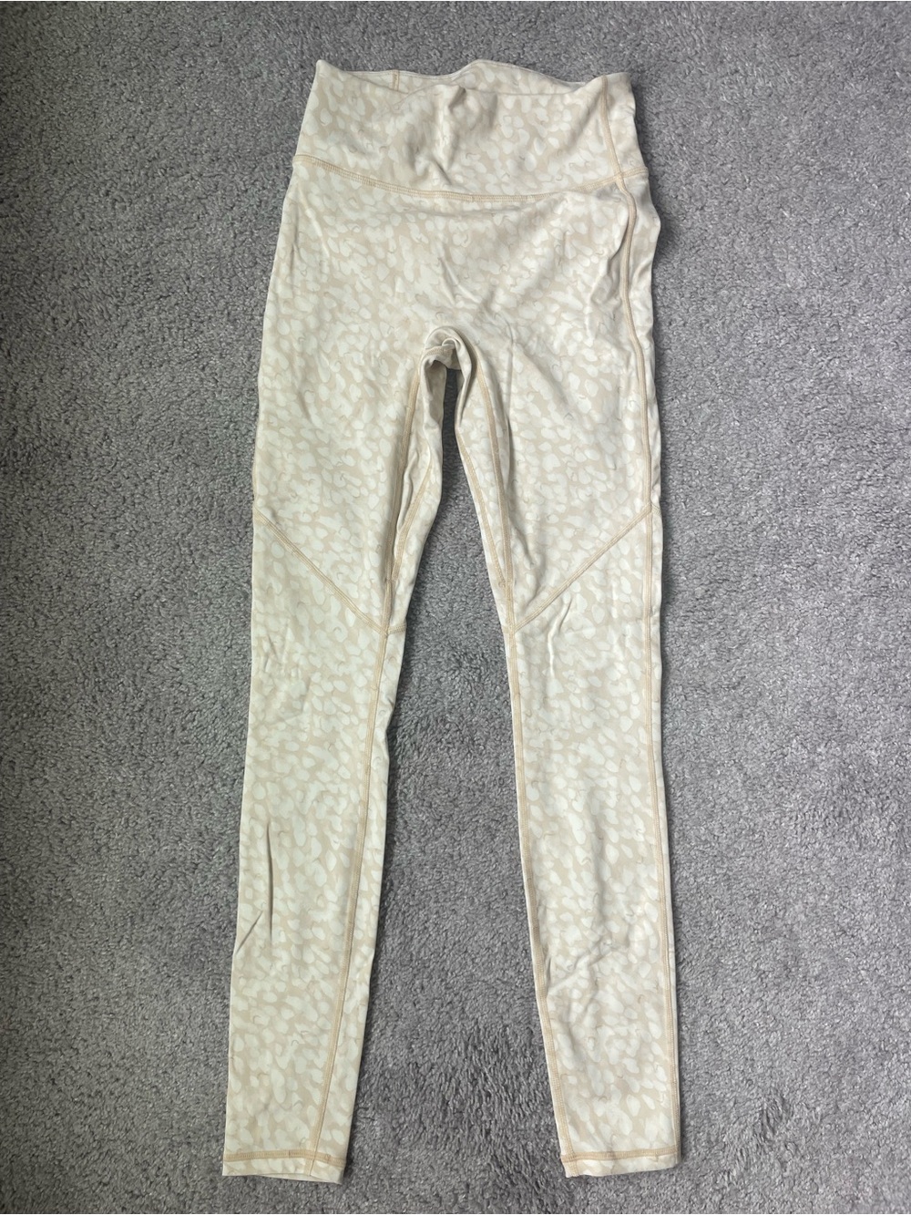 Fabletics Cream Leopard-Print High-Waist Leggings